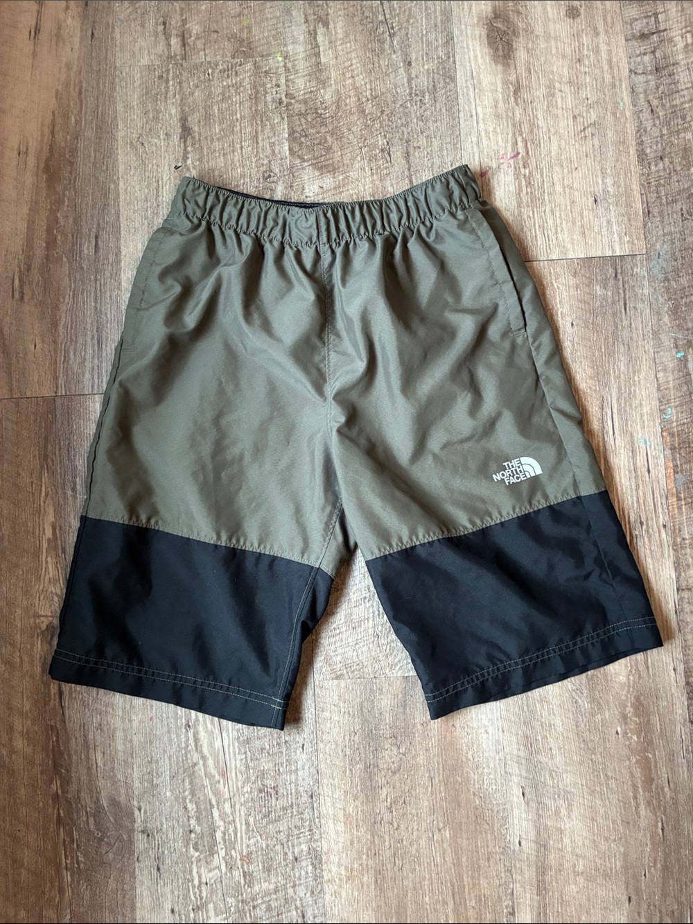 The North Face Olive Green & Black Colorblock Shorts